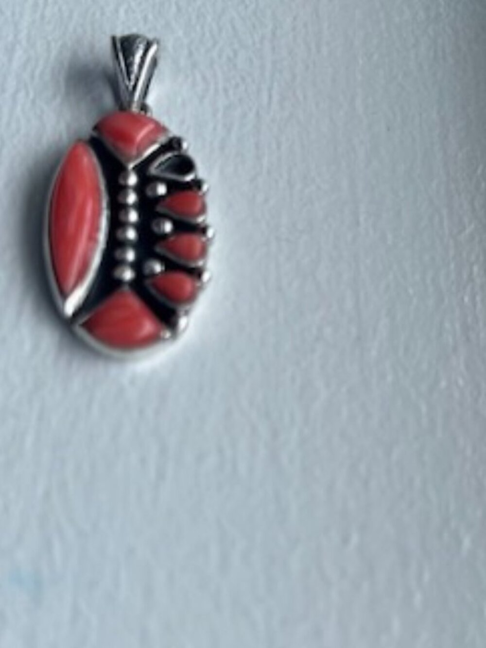 Vintage sterling silver and coral pendant.
